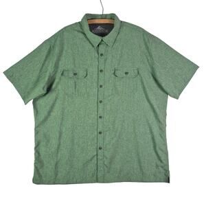 CROFT & BARROW Green Quick Dry Casual Dress Shirt Mens Size XXL